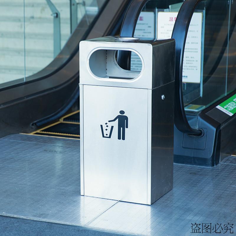 不锈钢户外垃圾桶环卫创意果皮箱商场室内大号单筒公共室外垃圾箱