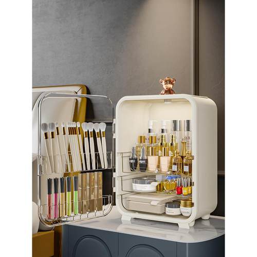 网红化妆品收纳盒宿舍桌面防尘大容量家用收纳盒可及式豪华梳妆台