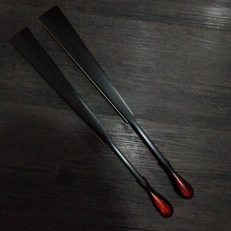 特价宣纸折扇苏工扇面10寸乌木全芯水滴头扇骨文玩工艺扇子