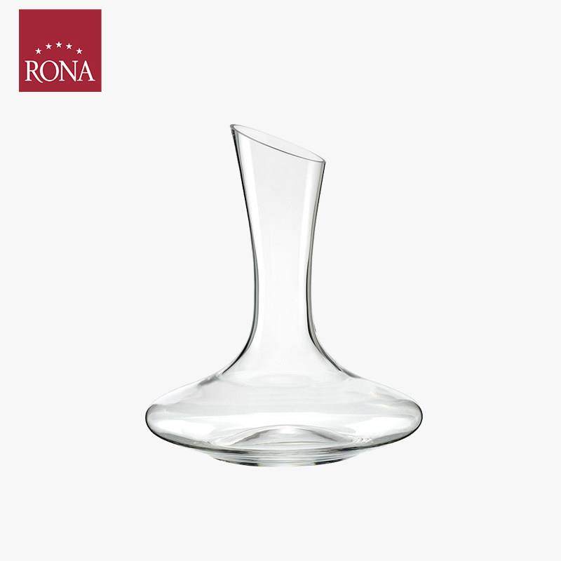 RONA洛娜进口平口醒酒器水晶玻璃酒店家用高端奢华红酒斜口醒酒器