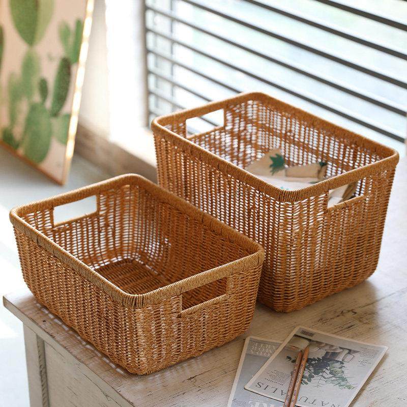 北欧风卧室浴室洗衣篮子酒店轻奢换洗衣服浴巾收纳筐彷藤编储物筐,收纳整理,其他收纳篮,淘宝优惠券,粉丝福利购,淘宝优惠卷