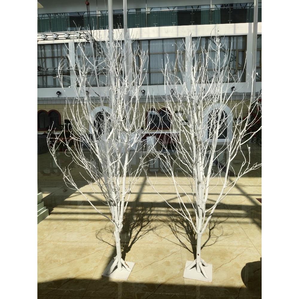 白树枝白树干装饰造型树婚庆影楼装饰树杈枯枝喷白树摆放圣诞树