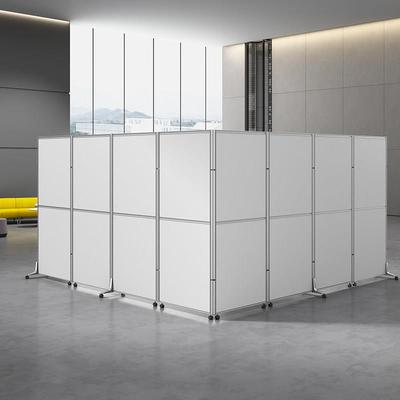 办公室移动屏风隔墙铝合金可定制工厂车间折叠围护滑动隔墙面板