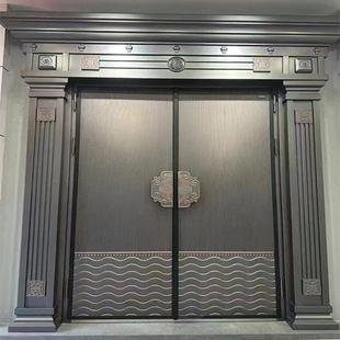 防盗门入户门铸铝门进户门锌合金别墅大门双门自建房四开 彷铜门