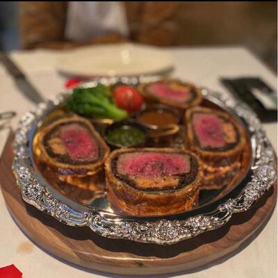 创意时尚网红西餐牛排盘东南亚菜系拼盘惠灵顿盘下午茶点心盘镀银