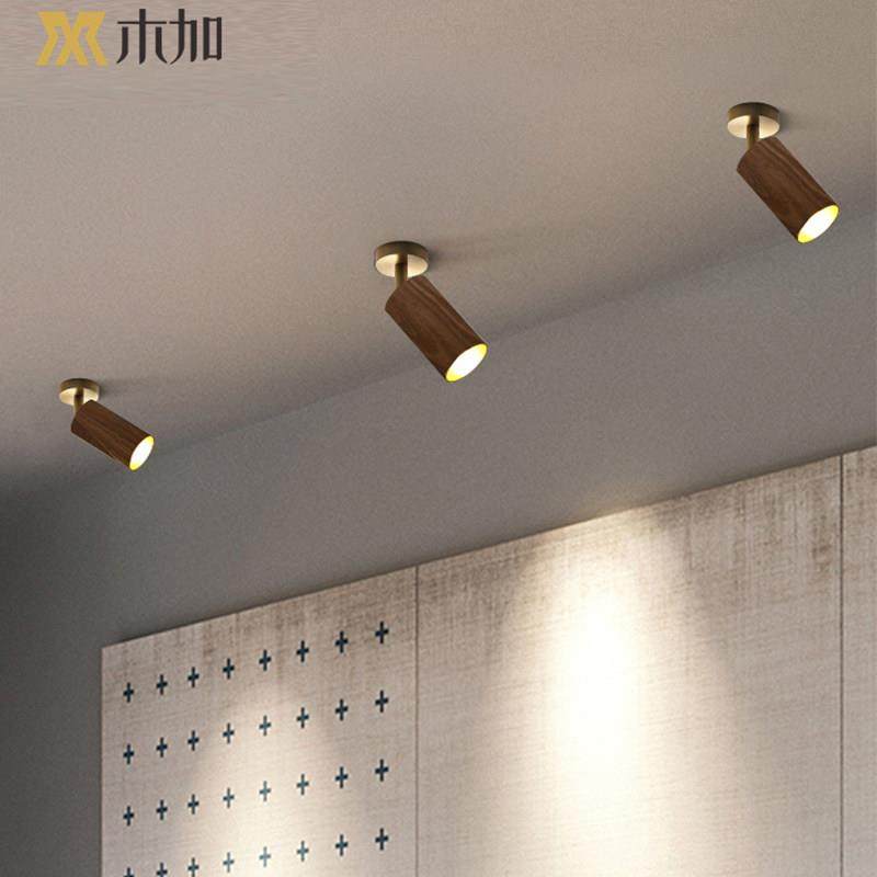 射灯led天花灯家用客厅背景墙壁灯北欧明装实木黑胡桃衣帽间射灯,家装灯饰光源,明装射灯,淘宝优惠券,粉丝福利购,淘宝优惠卷