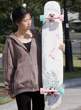 以梦为鹿专业长板滑板梦鹿dancing舞板高端粉鹿辰鹿男女生逆山