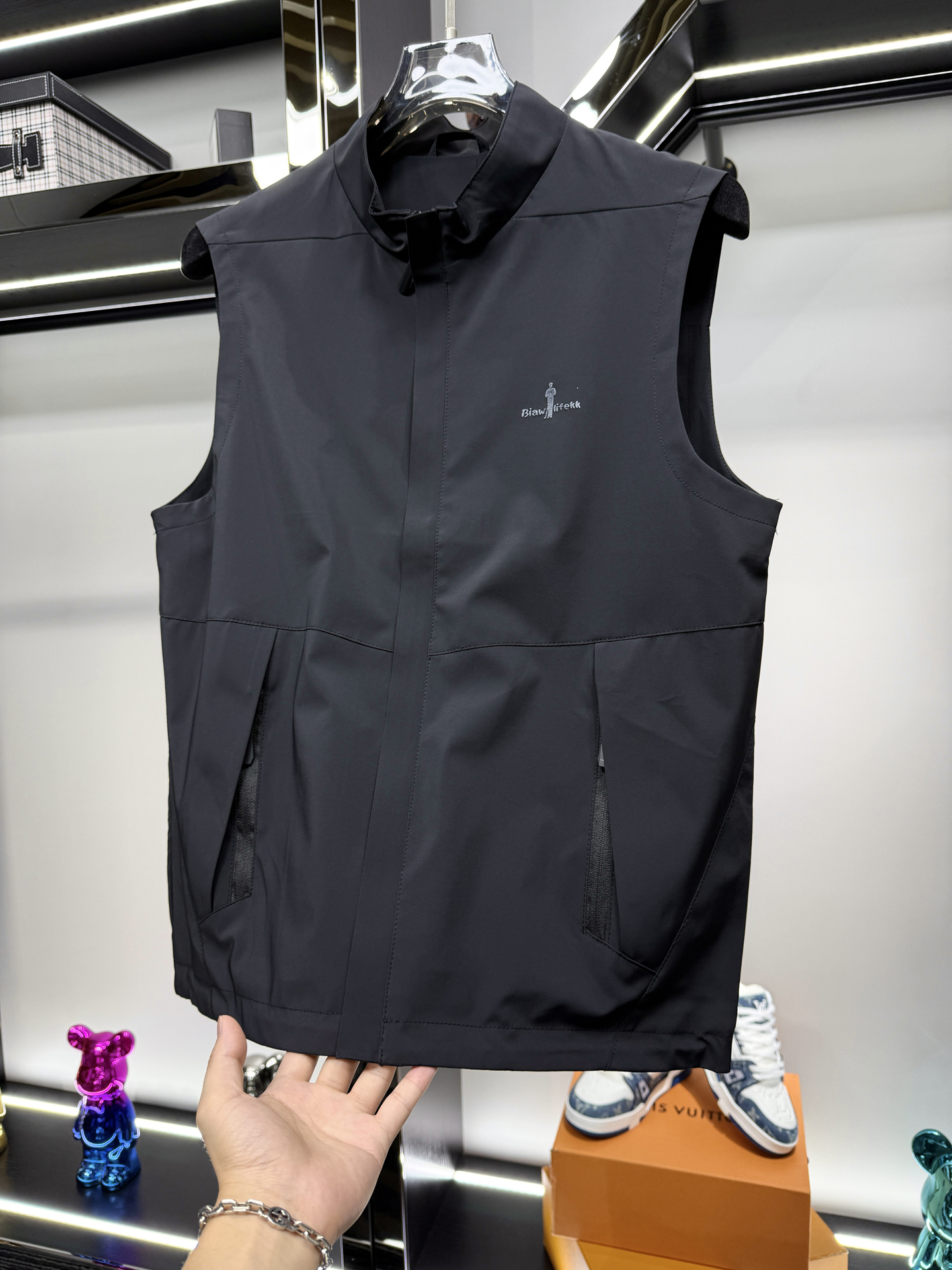 欧洲站新潮品牌2025秋季新款男士背心时尚百搭休闲酷商务背心夹克