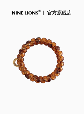 九只狮子（饰品）琥珀色高弹力电话线发圈基础百搭扎发绳皮套发饰