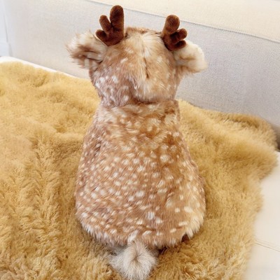 狗狗衣服小型犬麋鹿披风冬季宠物睡衣小狗冬装斗篷猫咪冬天家居服