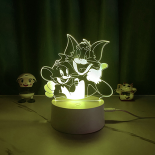 汤姆和杰瑞手办猫和老鼠周边小夜灯儿童玩具模型公仔玩偶节日礼物