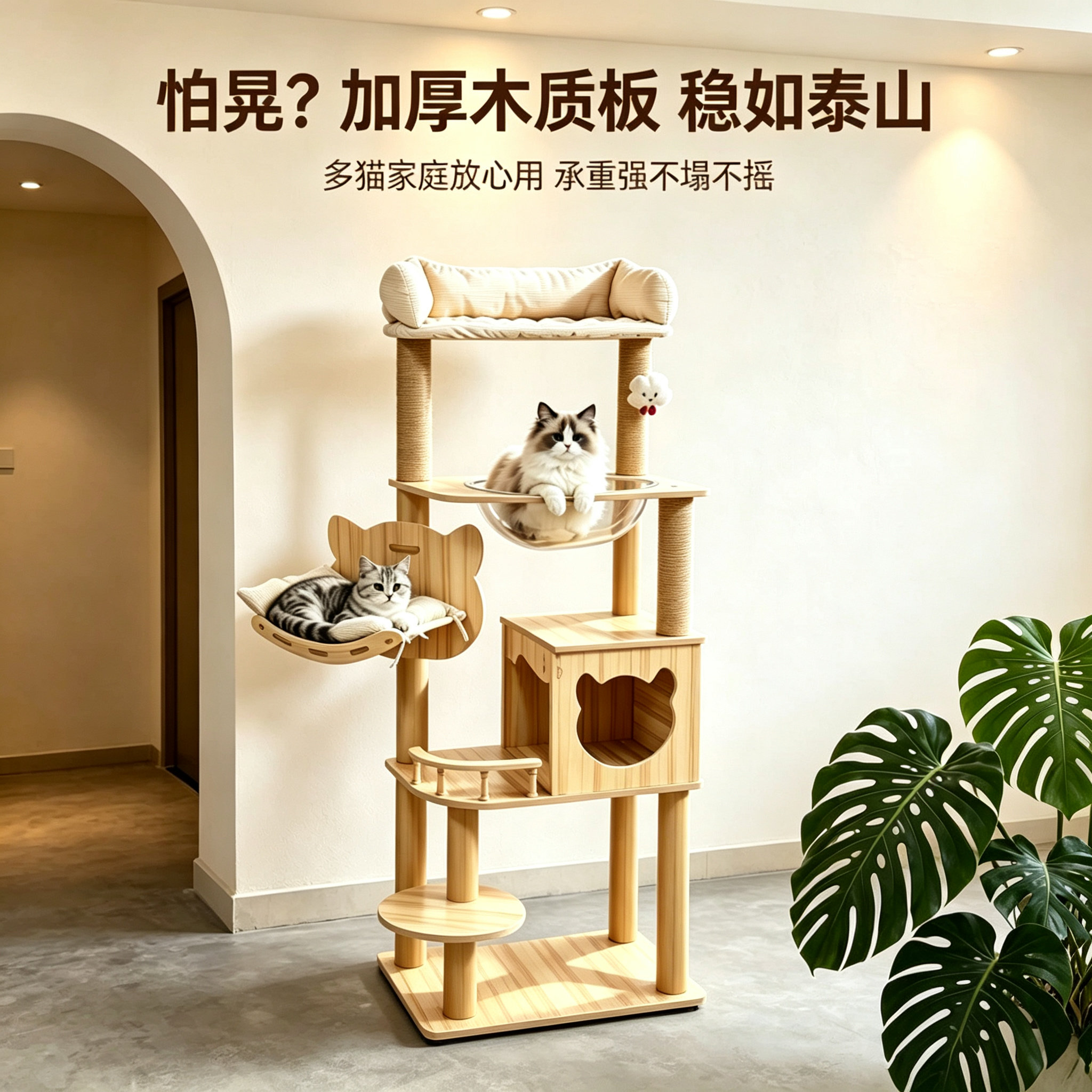 猫爬架猫窝一体家用不占地无异味图片