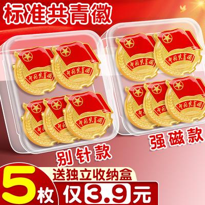 磁扣中国共青团员团徽标准型团员徽章高中生初中生用新型强磁吸式正版2025年新款铁别针扣胸徽圆形布贴胸章