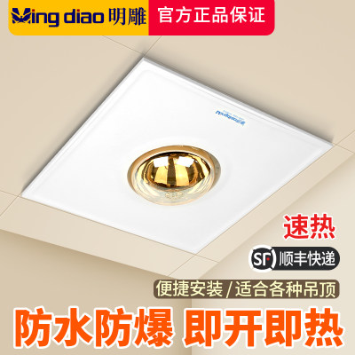 浴霸集成吊顶单灯1灯一灯灯泡取暖275w浴室卫生间大板家用取暖灯
