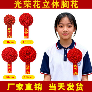 光荣胸花表彰大红花光荣入伍退伍大红花幼儿园先进模范退休光荣退役绶带参军光荣礼仪带定制部队表彰老兵退伍