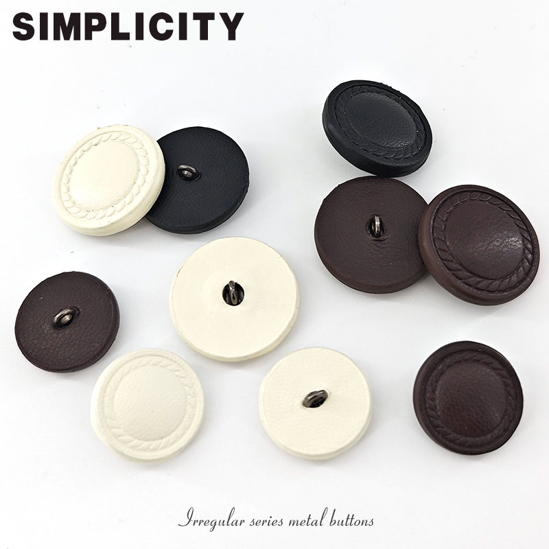 新款PU皮质纽扣圆形手缝扣