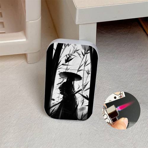 古风侠客国潮充气打火机高颜值金属粉焰新款防风创意男友女友礼物