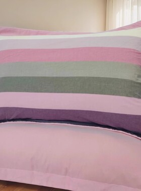 定制纯棉宽边枕套水洗棉全棉嵌边大枕头套48x74cm超长拉链枕芯套