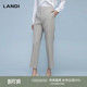 精裁轻商务 长裤 LANDI雅米灰职业高腰修身 裤 2024春新品 显瘦西装