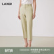 直筒西装 夏新品 裤 九分裤 女薄款 LANDI浅绿色轻商务高腰修身