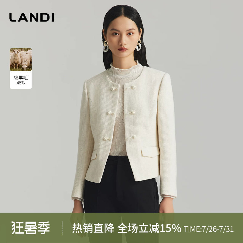 设计感新中式盘扣圆领短外套