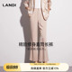 女夏新品 LANDI职场精英系列浅杏色高腰显高显瘦直筒微喇西装 裤