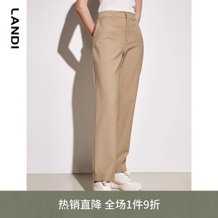 显瘦西装 小个子长裤 裤 新款 女2023年春季 LANDI卡其色直筒修身