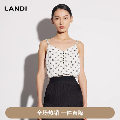 醋酸LD字母印花内搭吊带背心
