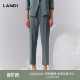 夏新品 LANDI蓝地经典 女小个子长裤 裤 简约轻商务通勤高腰直筒西装