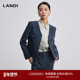 复古箱型 LANDI设计感V领长袖 西装 上衣短外套女秋季 新款