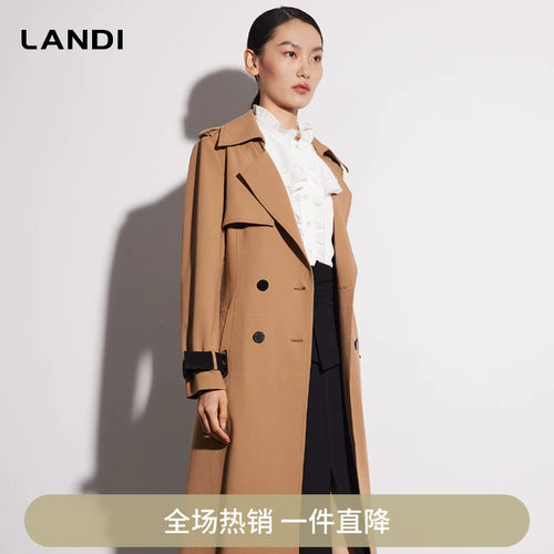 深卡其设计感撞色廓形通勤风衣