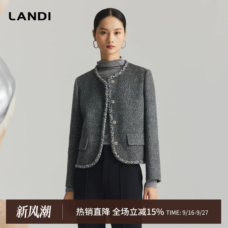 绵羊毛复古毛呢短外套