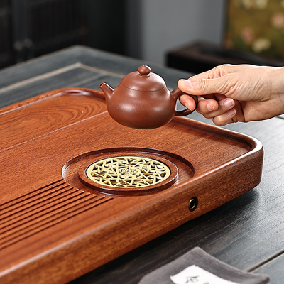 整块花梨木实木茶盘精品家用
