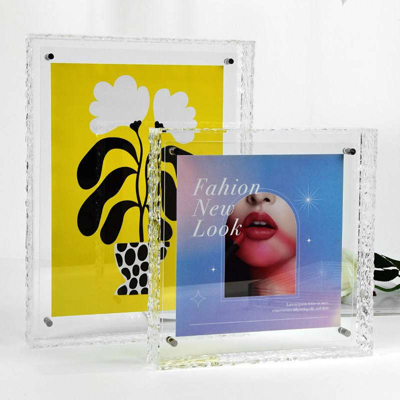 轻奢透明石头纹亚克力相框桌面摆台证件框相片海报展示框托盘收纳,家居饰品,相框/画框,淘宝优惠券,粉丝福利购,淘宝优惠卷