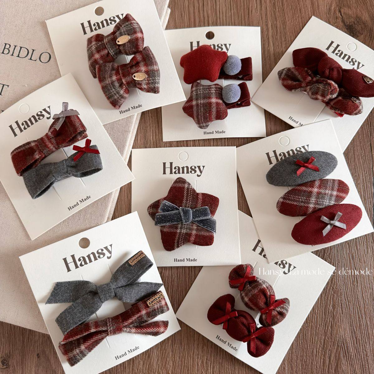 红色格纹蝴蝶结星星儿童发夹英伦学院风女童发卡高级感刘海夹头饰,饰品/流行首饰/时尚饰品新,民族风发饰,淘宝优惠券,粉丝福利购,淘宝优惠卷