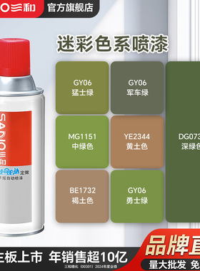 三和迷彩色自喷漆军车绿GY06黄土褐土中绿深绿色油漆手喷漆现货