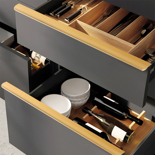 隐藏拉手柜门黑色现代简约