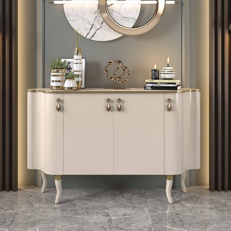 意式玄关柜现代简约客厅储物柜轻奢装饰家用餐边柜别墅入户隔断柜