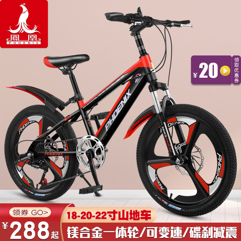 凤凰儿童自行车20/22寸变速山地车男女孩学生8-10-15岁中大童单车