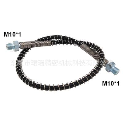 跨境M10*1螺纹100cm全弹簧高压管8mm母头过气管软管64mpa/9000psi