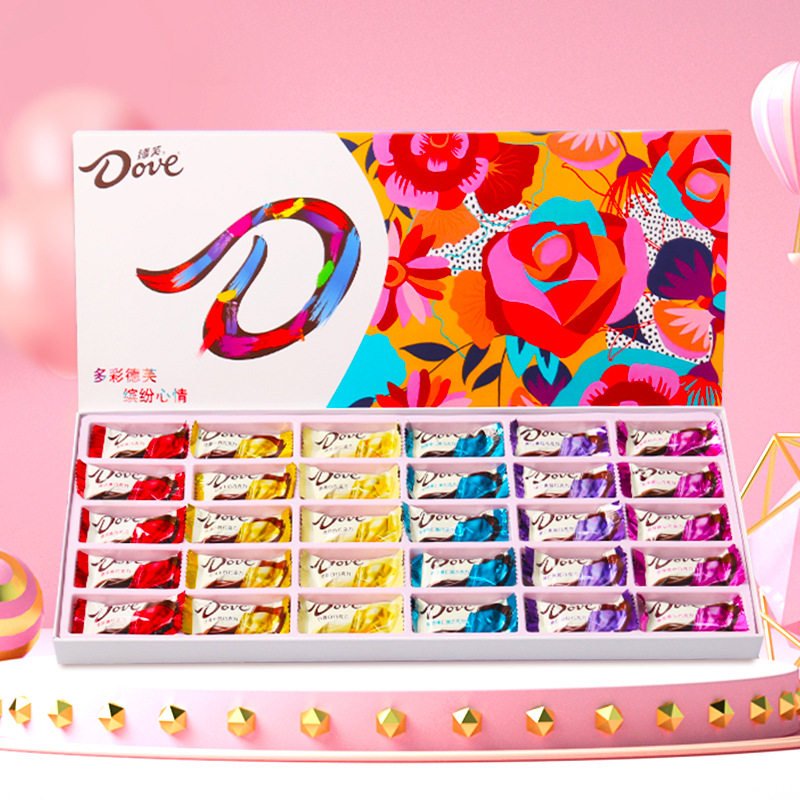 德芙巧克力七彩缤纷礼盒装生日礼物糖果零食（代可可脂）