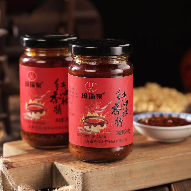 红油鲜辣黄豆酱安徽玛瑙泉拌饭酱炒菜酱地方特产寿县八公山特产