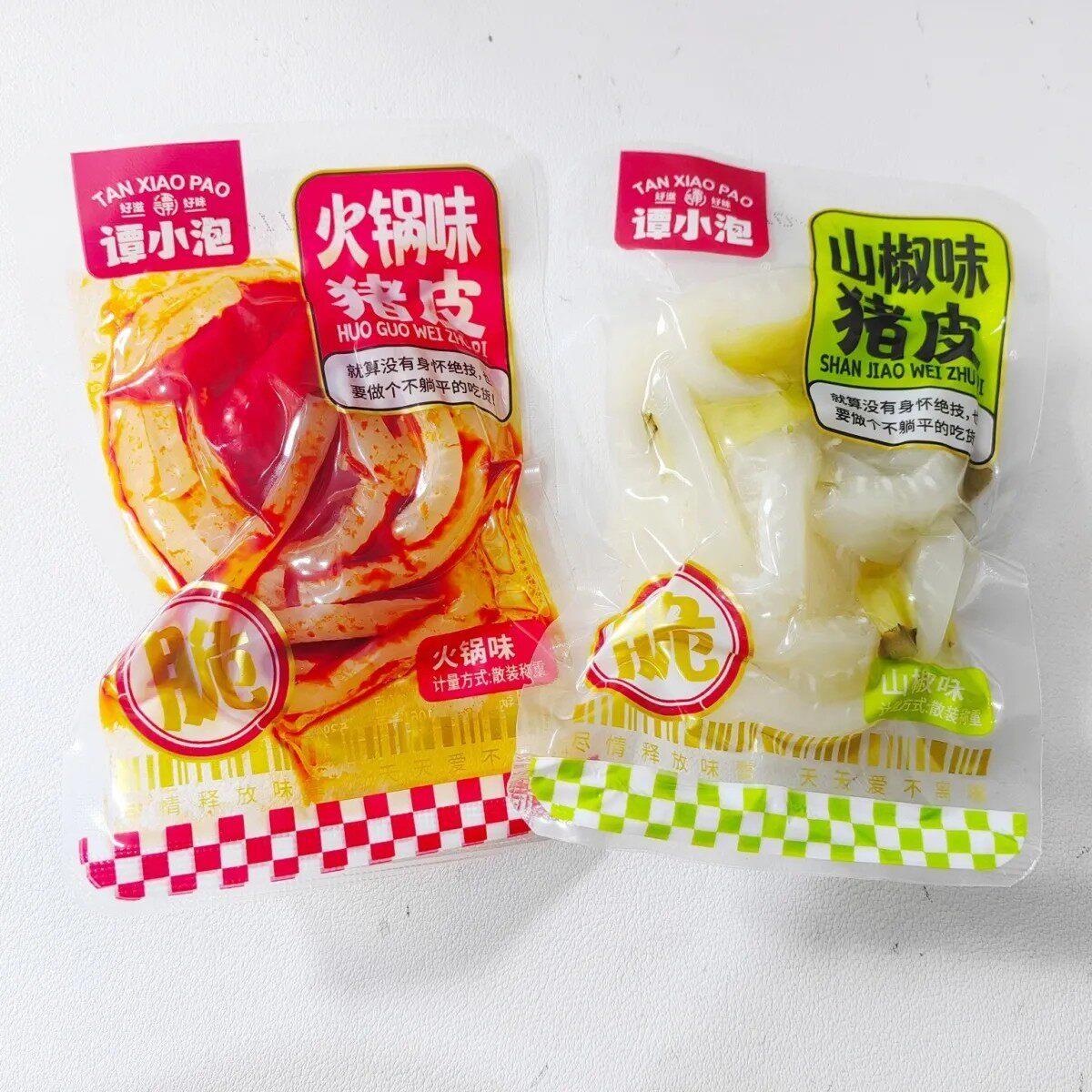 谭小泡山椒猪皮晶小包装泡椒酸辣即食水晶猪肉皮小吃辣味网红零食