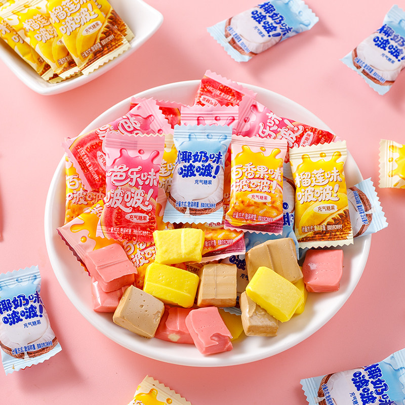 【100颗】水果软糖芭乐椰奶混合糖果网红百香果糖水果果汁