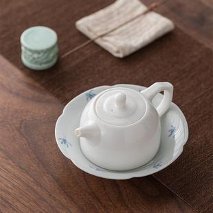 德化羊脂玉白瓷茶壶大小容量手工单壶陶瓷功夫茶具家用泡茶定制