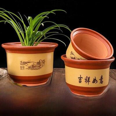 陶瓷花盆特价大号紫砂覆古陶土兰花盆家用粗陶特大号君子兰庭院盆