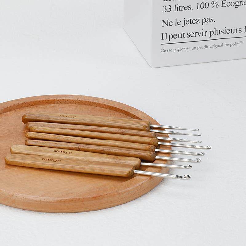 毛线竹柄钩针DIY手工编织工具毛衣针圆头碳化竹柄钩针单个包邮