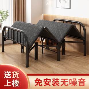 不锈钢床架加厚加粗单人304小铁床式儿童高端折叠双人钢丝可折叠