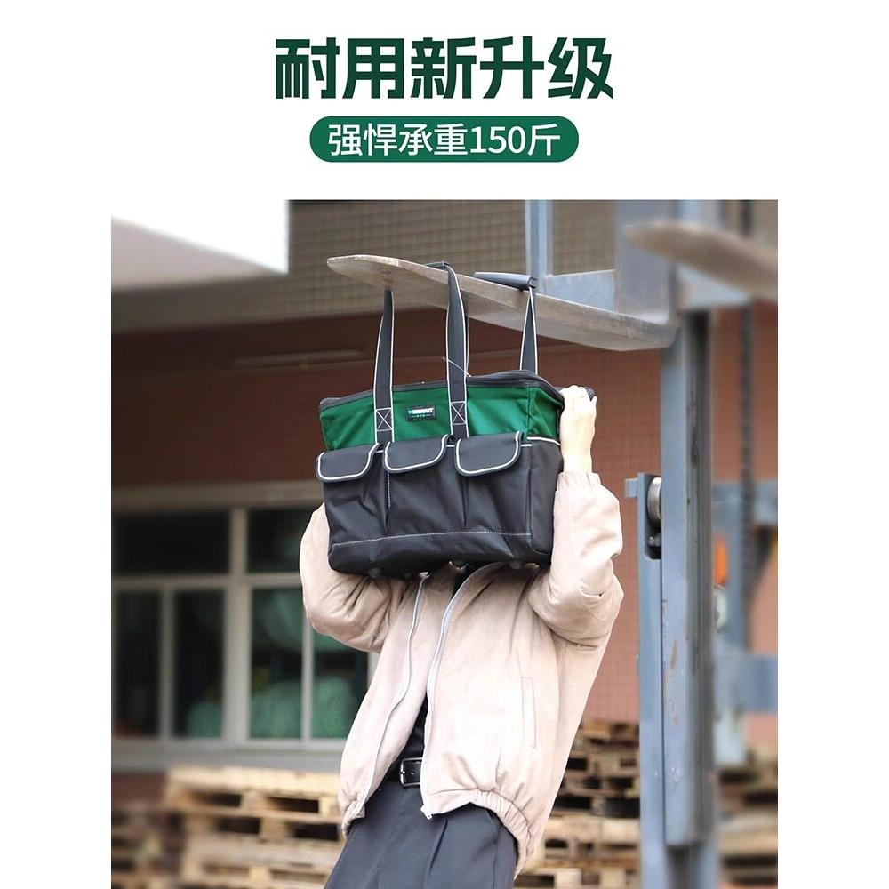 德国高端工具收纳袋多功能帆布加厚便携式木工专用电工手提工具包图片
