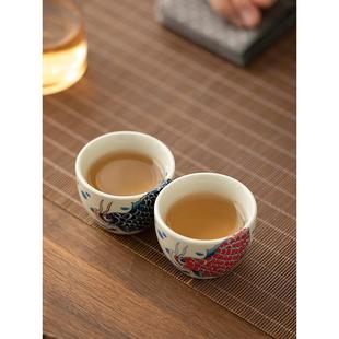 草木灰茶杯主人杯家用陶瓷杯单杯个人专用品茗杯高档轻奢